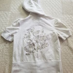 Victoria's Secret Sexy Little Bride White Short Sleeve Hooded Full Zip Jacket